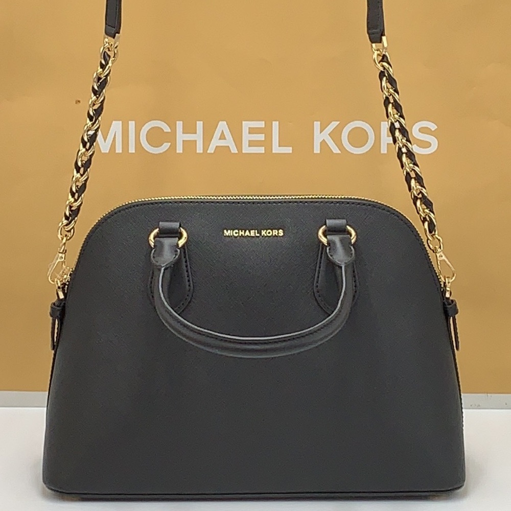 MICHAEL KORS
(NWT
Veronica Medium Saffiano Leather Dome
Satchel BLACK COLOR - Picture 2 of 14